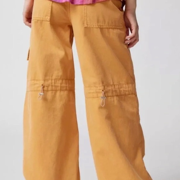 Urban Outfitters BDG Extreme Wide Leg Utility Jean In Mustard - Picture 4 of 8